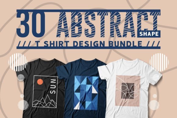 Abstract Shape T-shirt Designs Bundle: Graphics & Print Templates
