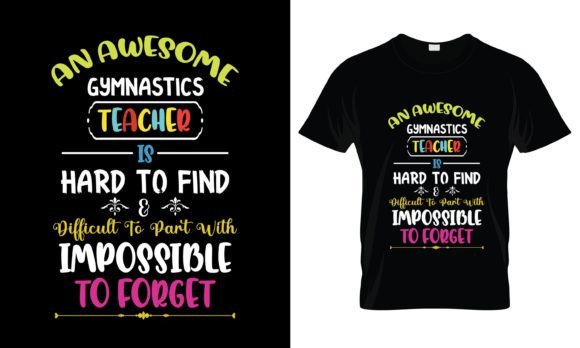 An Awesome Gymnastics Teacher T-Shirt: Graphics & Print Templates