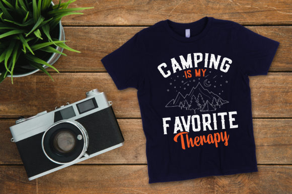 Camping is My Favorite Therapy T Shirt: Graphics and Print Templates
