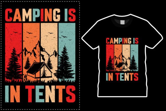 CAMPING T-Shirt Design Vector Graphics for Print Templates