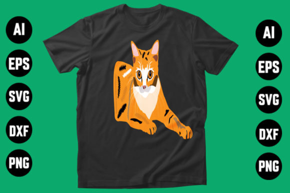 Cat Vector T Shirt Design: Graphics & Print Templates