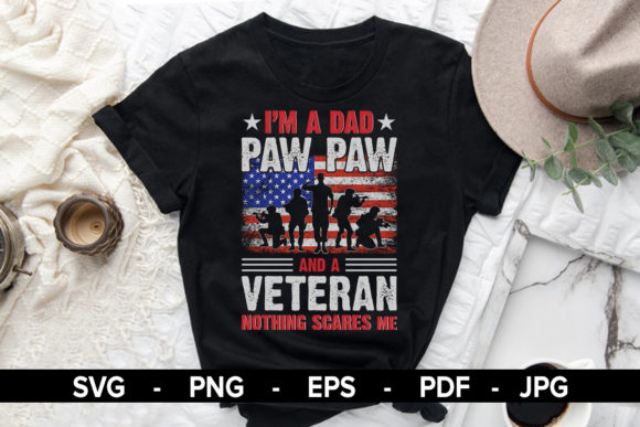 Dad Veteran T-Shirt Design: Graphics for Print Templates