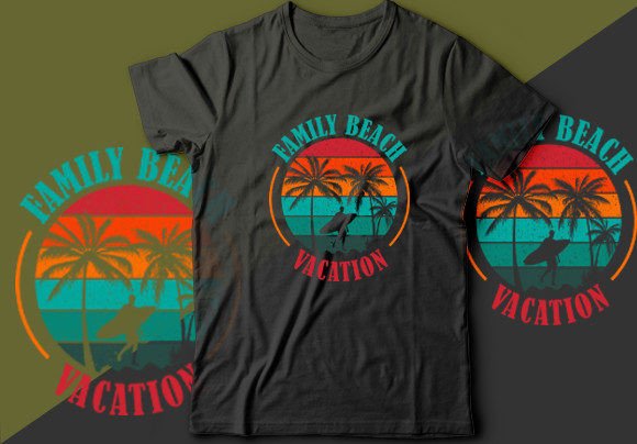 Family Beach Vacation Graphics: Print Templates for Real Publishing