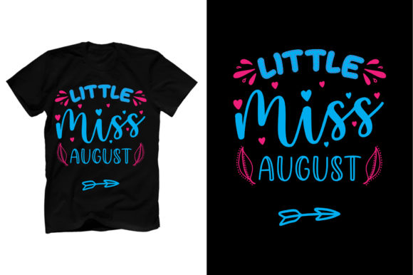 Little Miss August T-shirt Template: Graphics for Print Templates