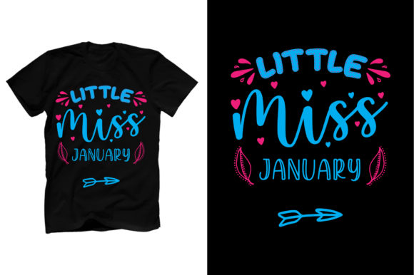 Little Miss January T-shirt Template Graphics