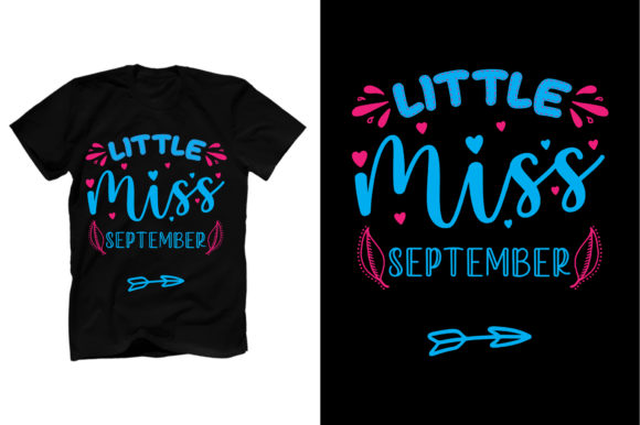 Little Miss September T Shirt Template: Graphics & Print Templates