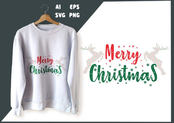 Merry Christmas T-shirt Design Graphic: Print Templates & Graphics