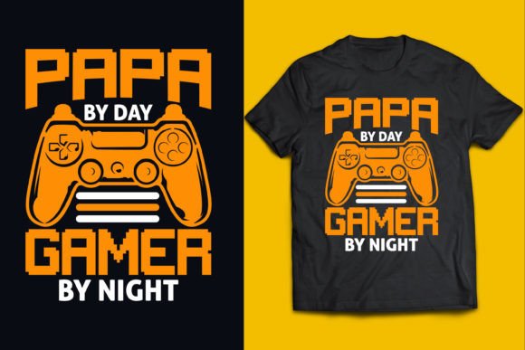 Papa by Day Gamer T Shirt Design: Graphics & Print Templates