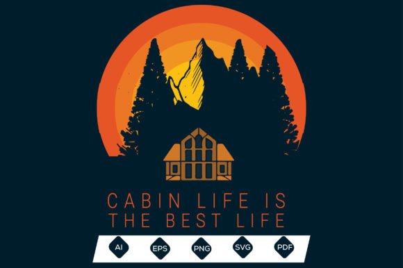 Wood Cabin T-shirt Design for Print